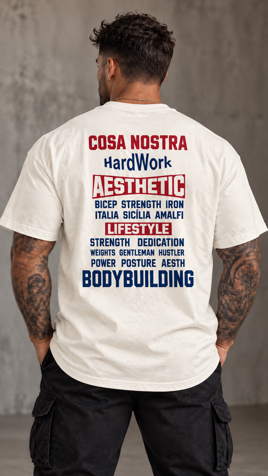 Camiseta Oversized Cosa Nostra Hard Work Aesthetic