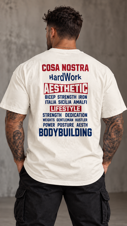 Camiseta Oversized Cosa Nostra Hard Work Aesthetic