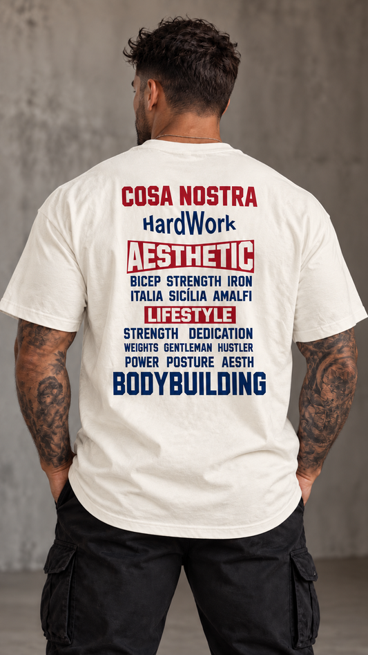 Camiseta Oversized Cosa Nostra Hard Work Aesthetic