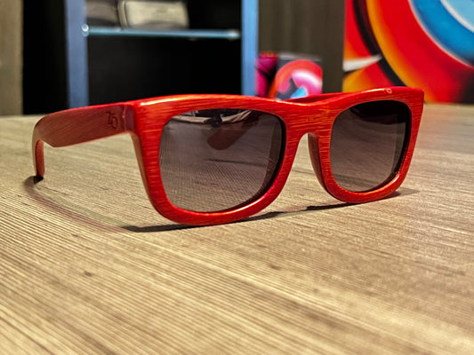Óculos de Sol Zabo em Bambu Vermelho