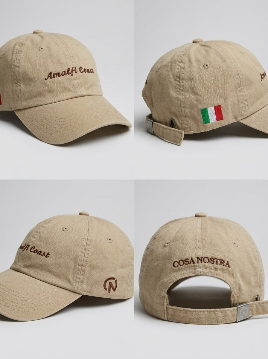 Boné Cosa Nostra Aba Curva Amalfi Coast Italia Bege