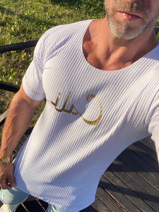 Camiseta Cali Canelada White Gold Árabe