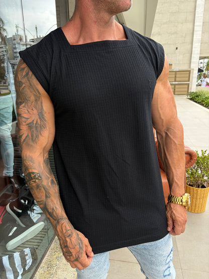 Regata Gola Quadrada Tricot Black