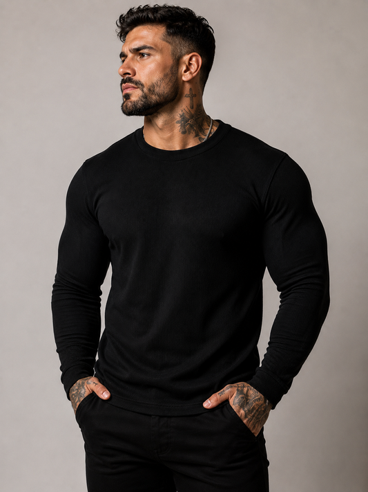 Sueter Canelado Black