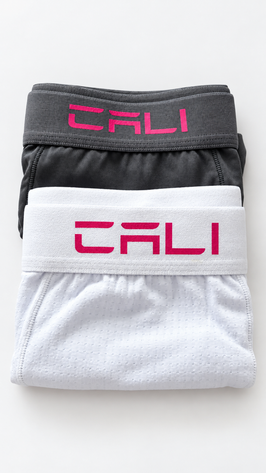 Kit com 2 Cuecas Cali  Branca Rosa, Cinza Rosa