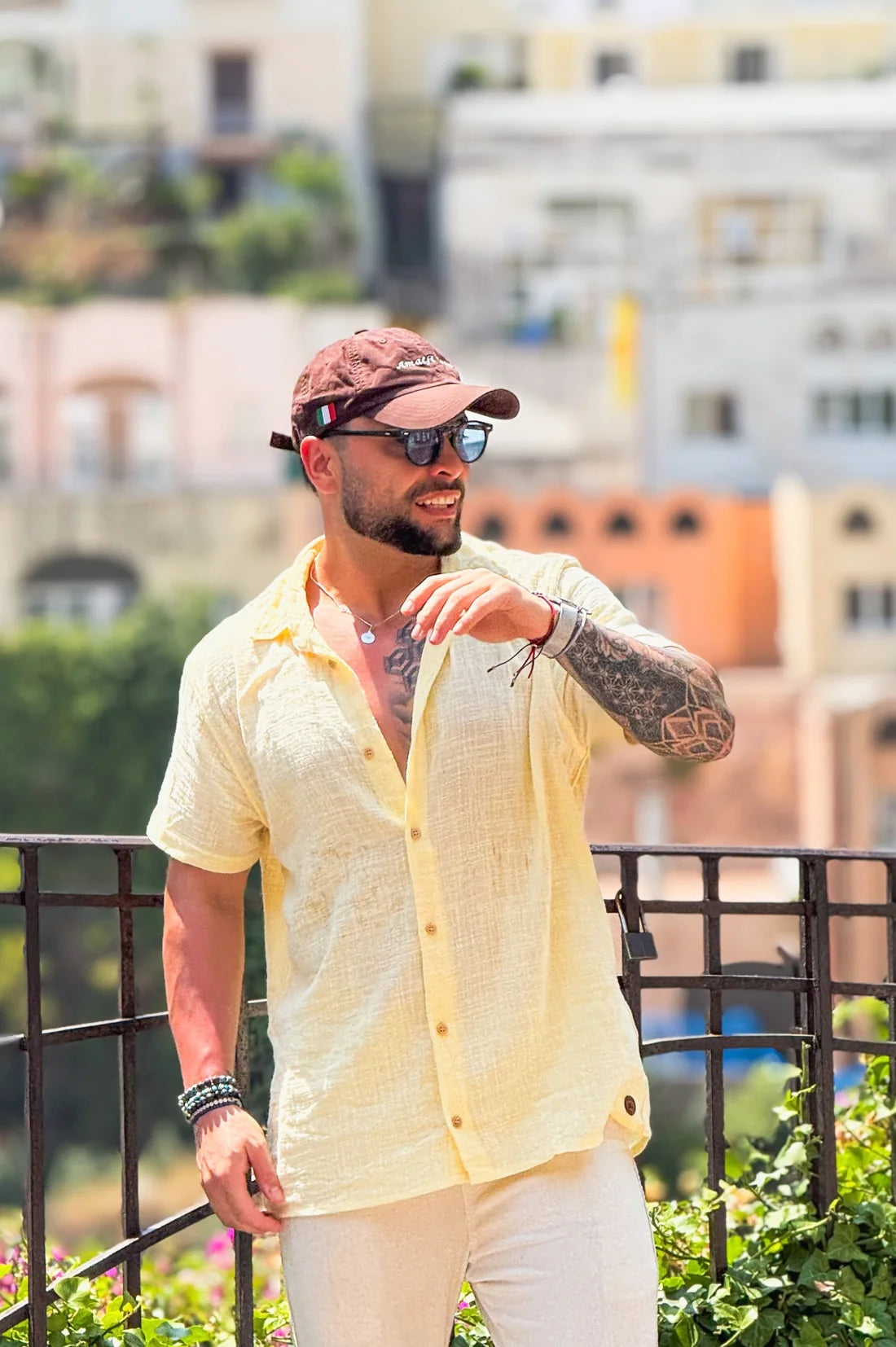 CAMISA MANGA CURTA RÚSTICA - AMARELO