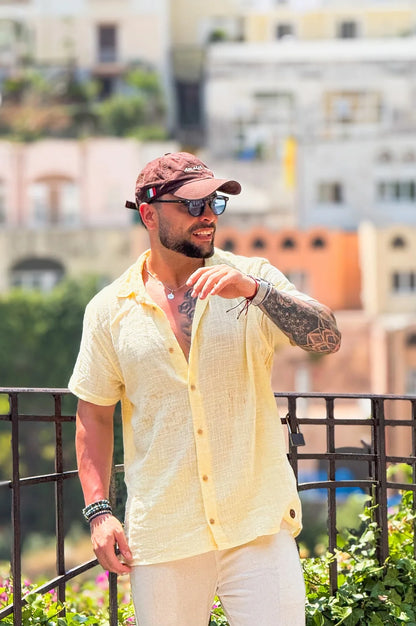 CAMISA MANGA CURTA RÚSTICA - AMARELO