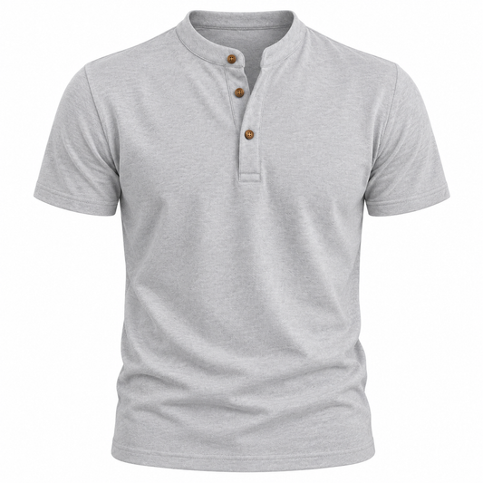 Camiseta Gola Henley Mescla