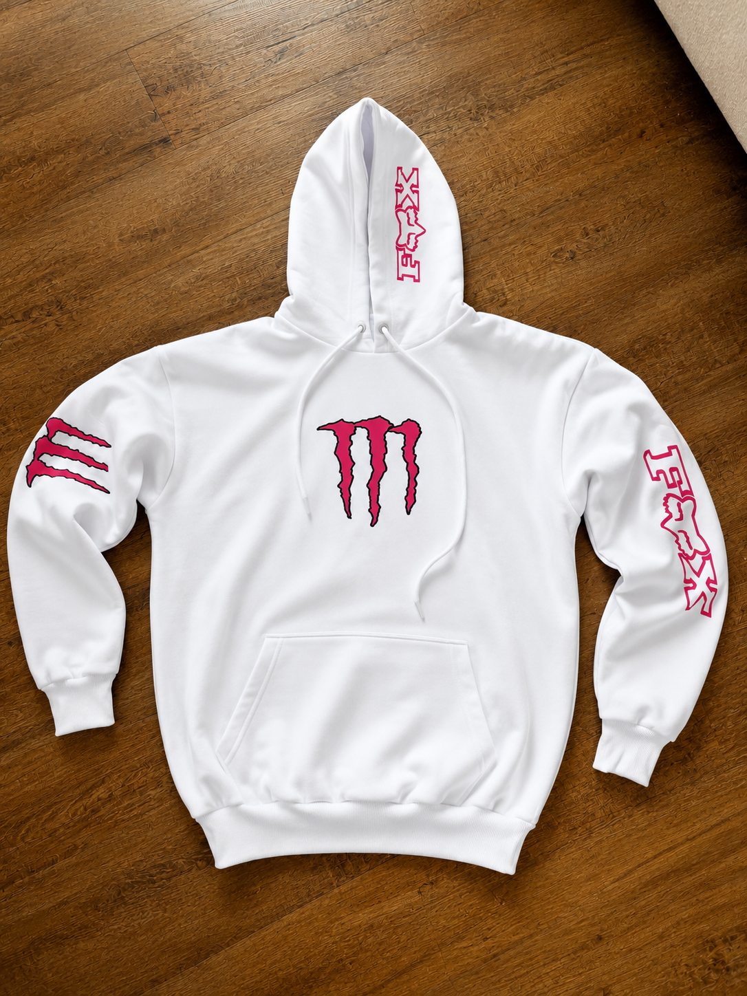 Moletom Monster Fox Oversized White Pink