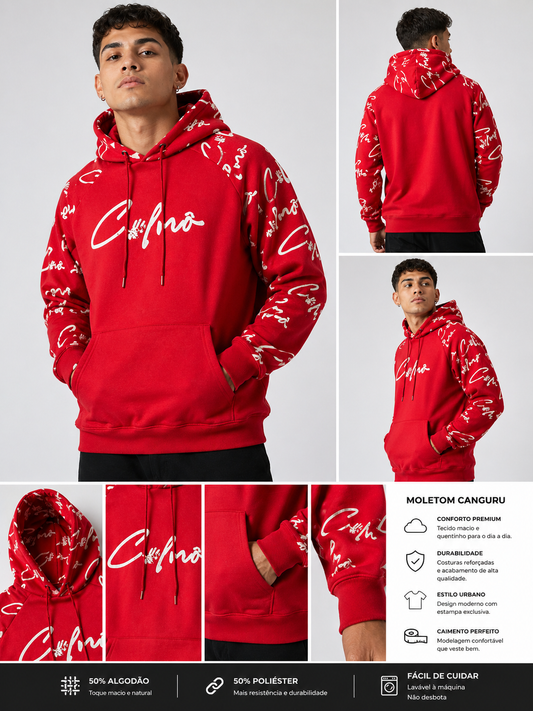 Moletom Canguru Calmo Oversized Red