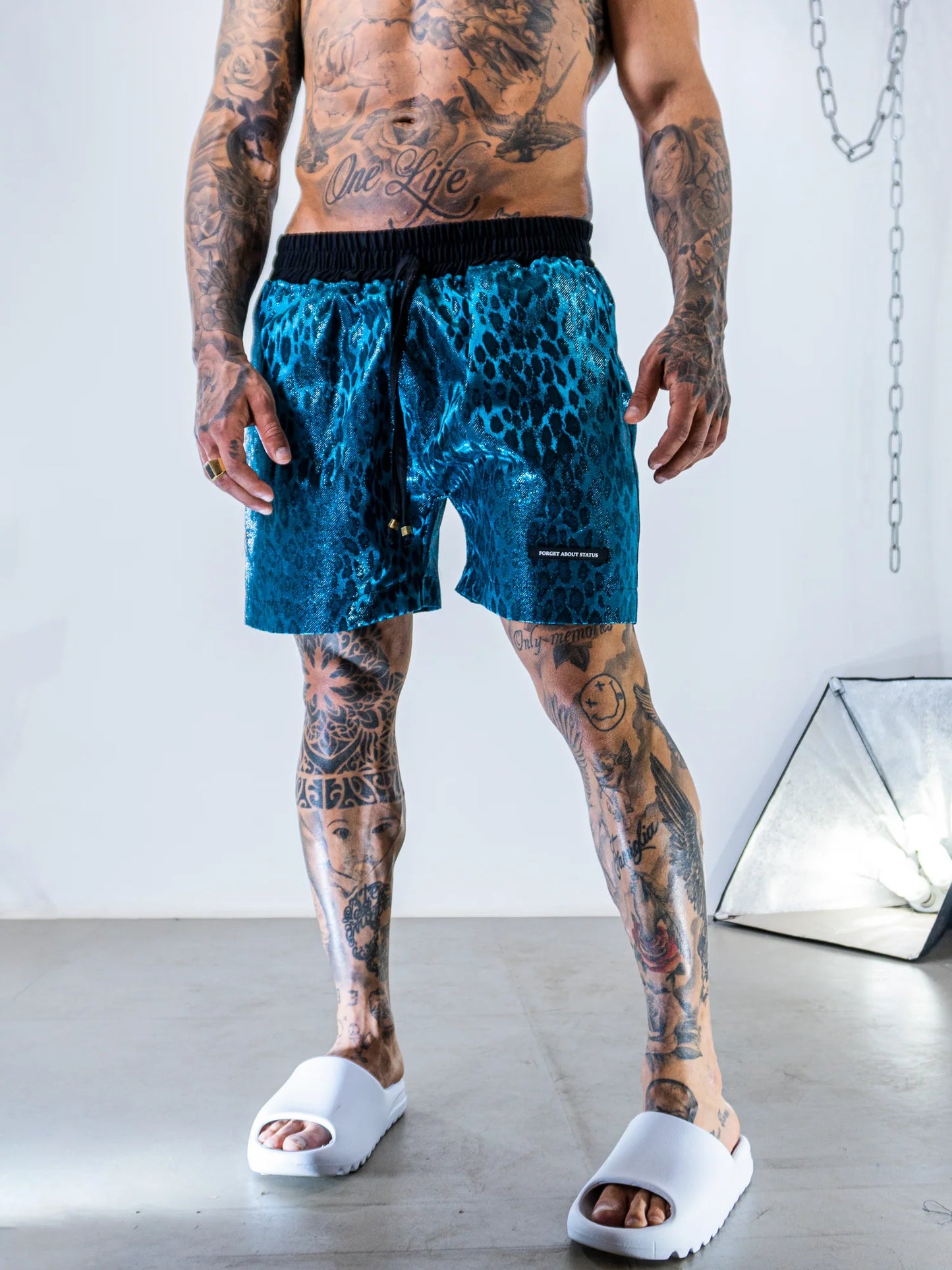 Shorts Leopard - Electric Blue