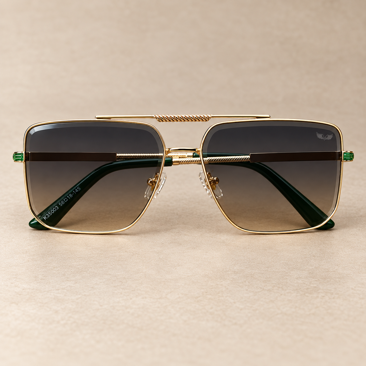 Óculos de Sol Vincit Premium Gold Green Fashion Luxo