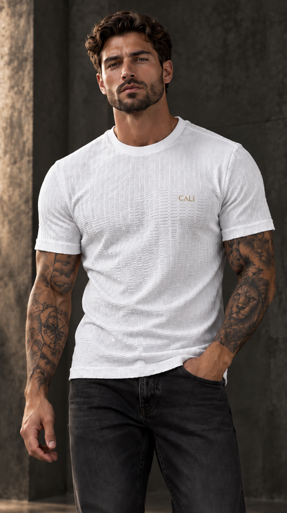 Camiseta Cali Minimalist Texture Premium Blanca