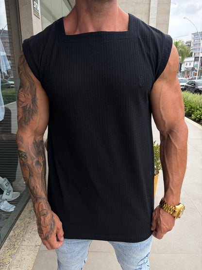 Regata Gola Quadrada Tricot Black