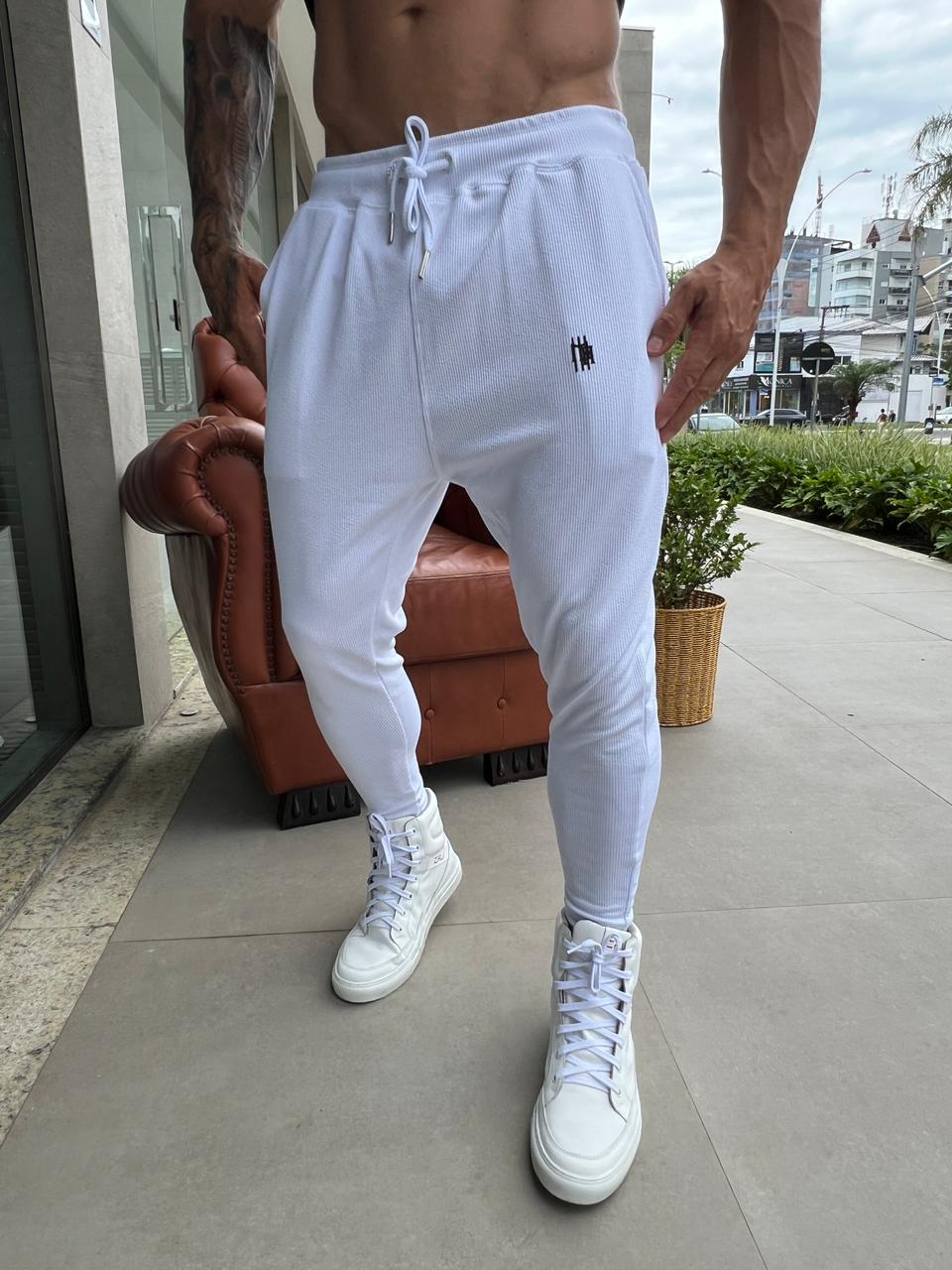 Calça Mahe Skinny Branca Canelada