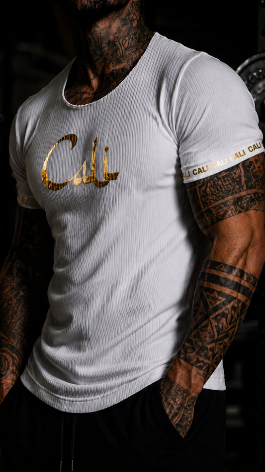 Camiseta Cali Canelada White Gold