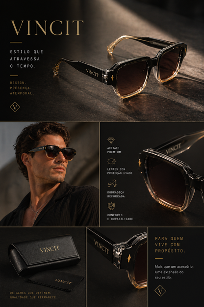 Óculos de Sol Vincit Underground Gold Black
