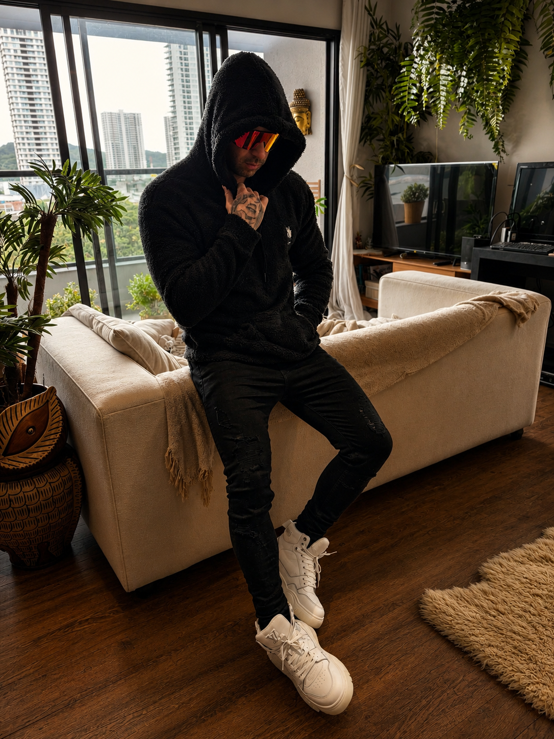 Moletom Canguru Mahe Sherpa Black