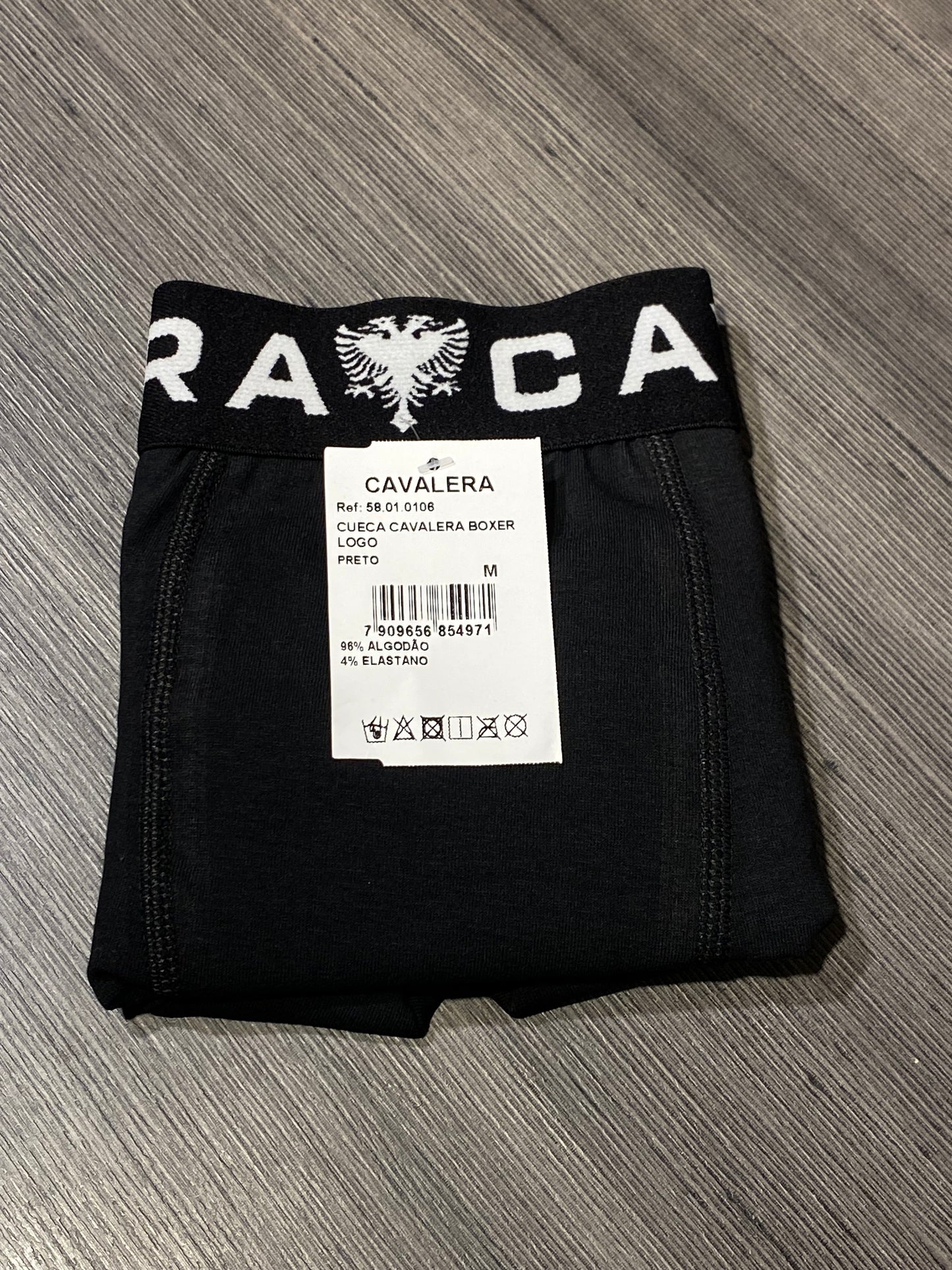 Cueca Cavalera Boxer Preto Logo
