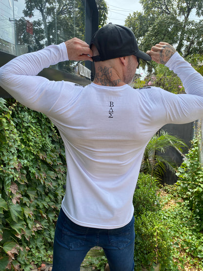 Camiseta Manga Longa Canelada White