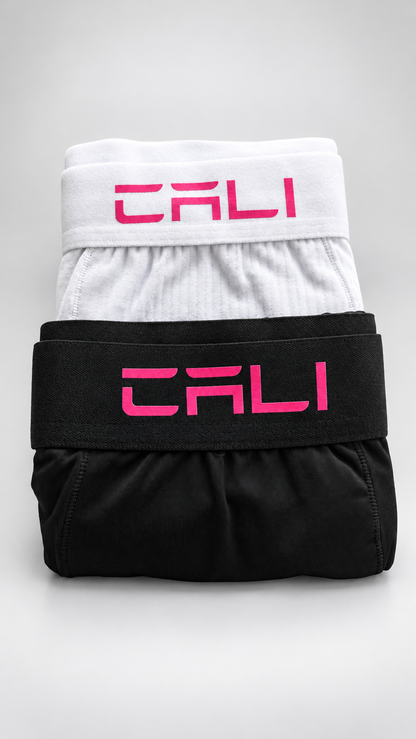 Kit com 2 Cueca, Preta e Rosa, Branca e Rosa