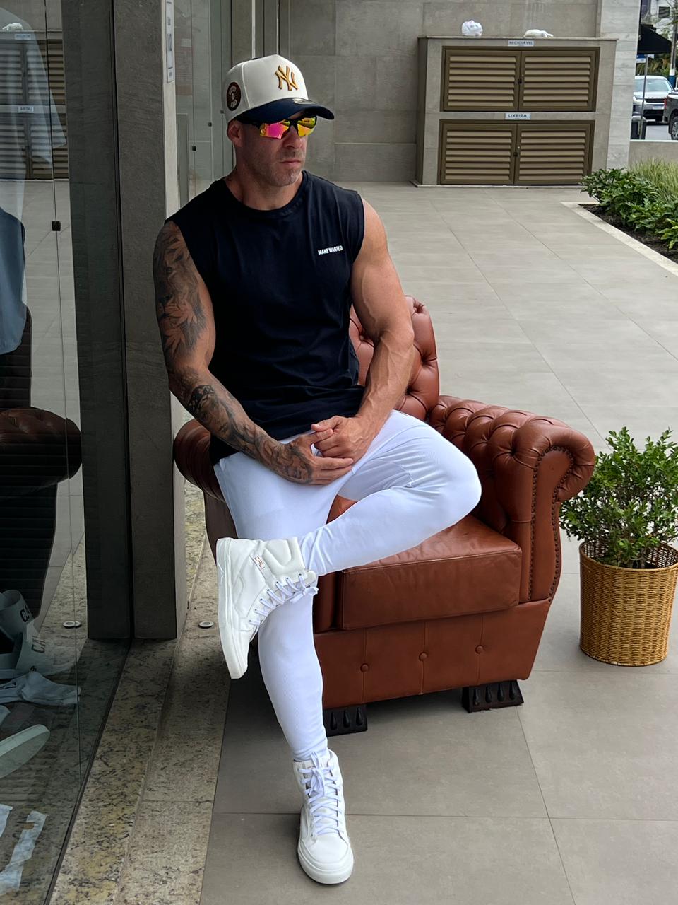 Calça Mahe Skinny Branca Canelada