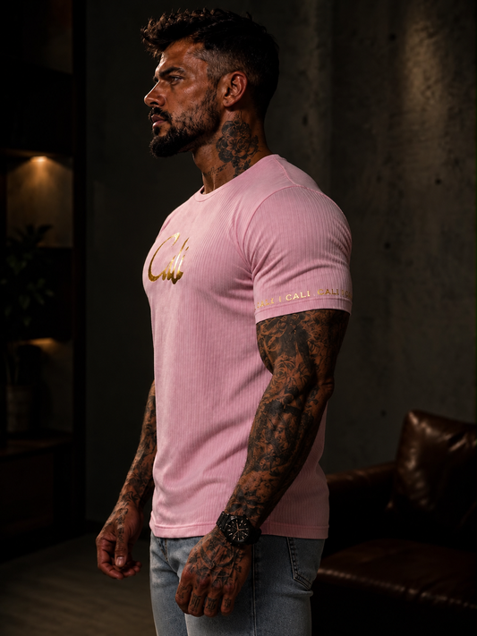 Camiseta Cali Canelada Rosé Gold