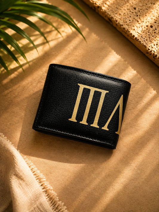 Carteira Mahe Black Gold em couro