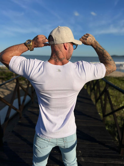 Camiseta Cali Canelada White Silver