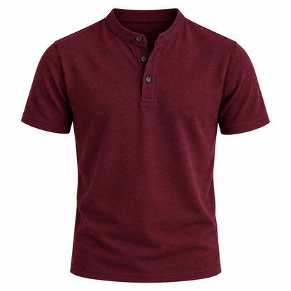 Camiseta Gola Henley Vinho