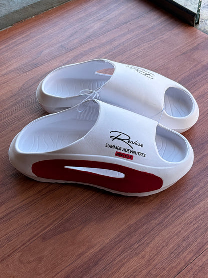 Chinelo Nuvem White Red Super Leve