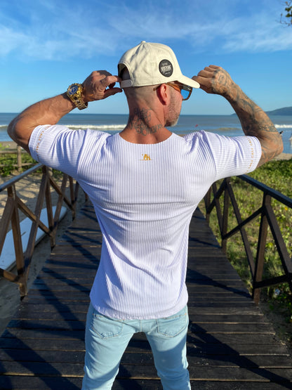 Camiseta Cali Canelada White Gold Árabe