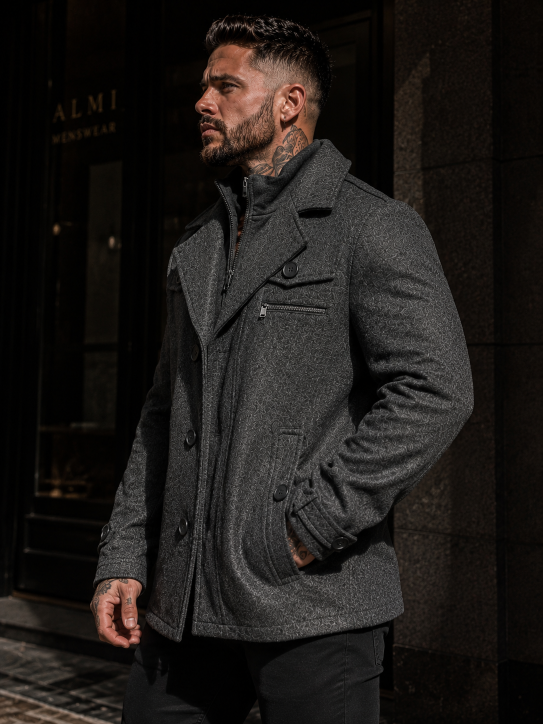 Casaco Lã Batida Elegance Premium Importado