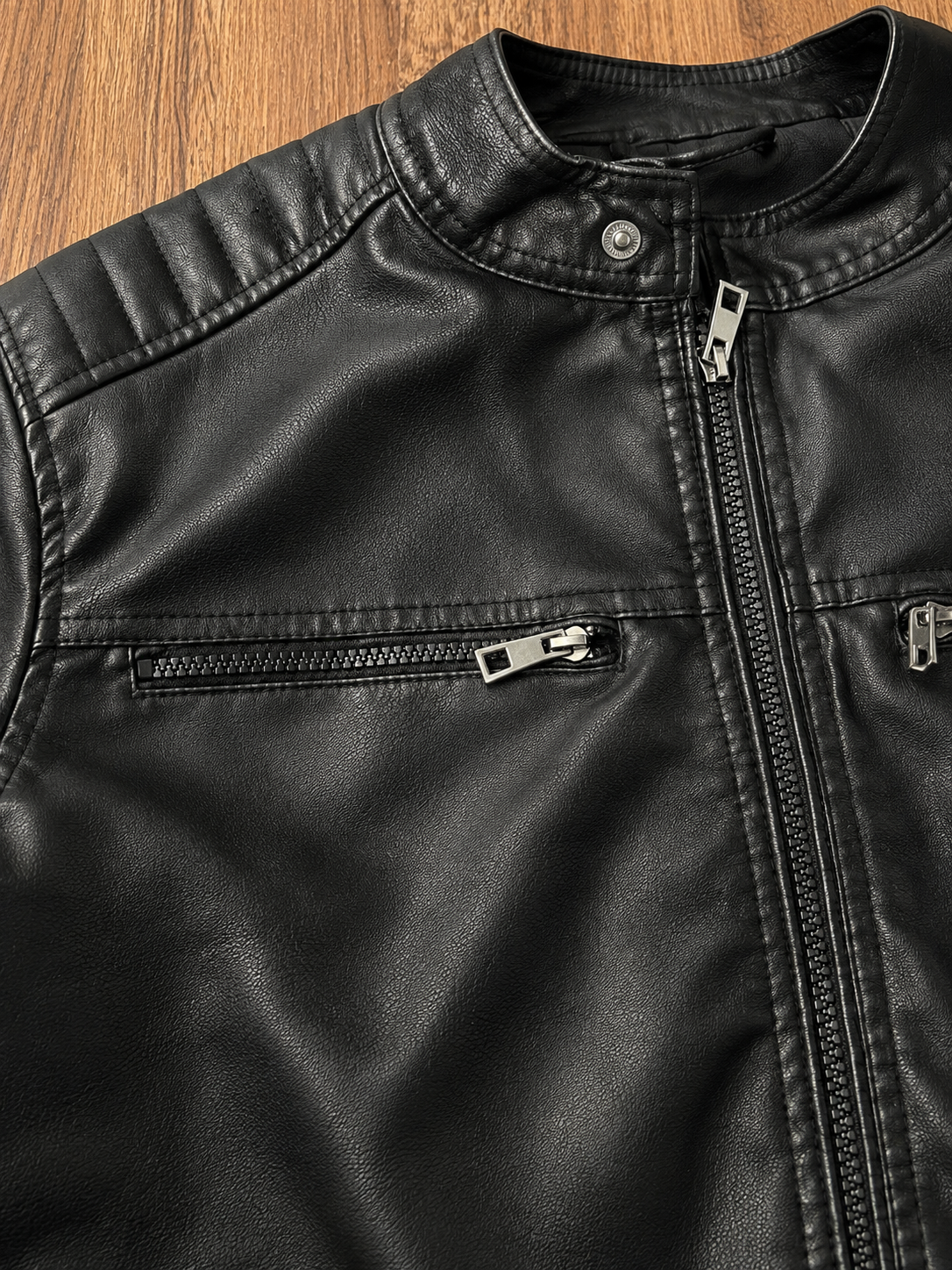 Jaqueta Rick em Couro Black Ziper Premium