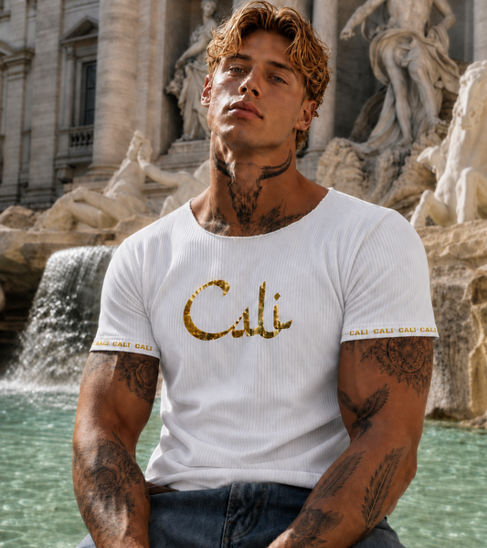 Camiseta Cali Canelada White Gold