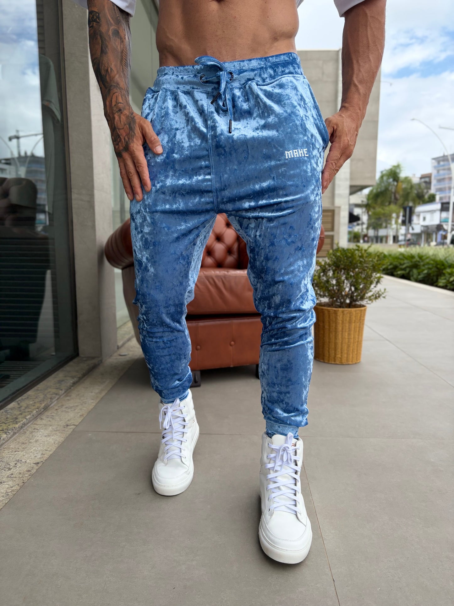 Calça Mahe Skinny Holografic Blue