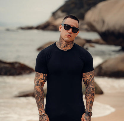 Camiseta Mahe Spray Black Slim