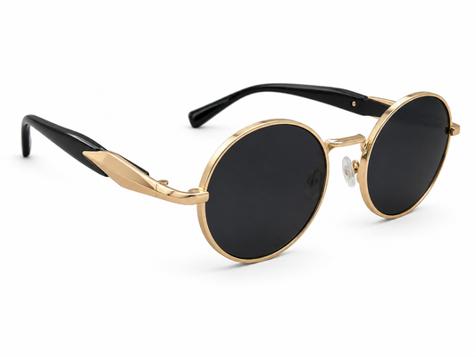 Óculos de Sol Gold Black Redondo