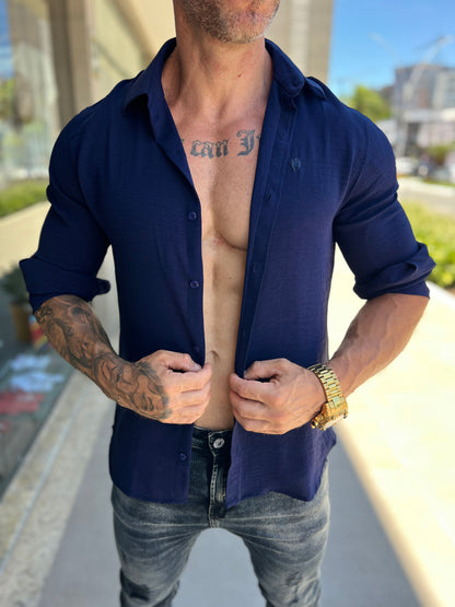 Camisa Autentic Blue com Elastano