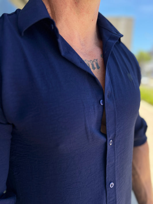 Camisa Autentic Blue com Elastano