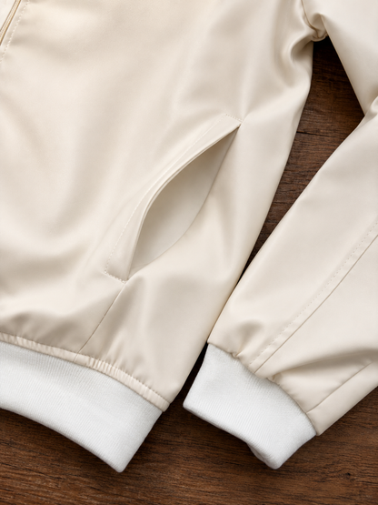 Jaqueta em Couro Off White Classica