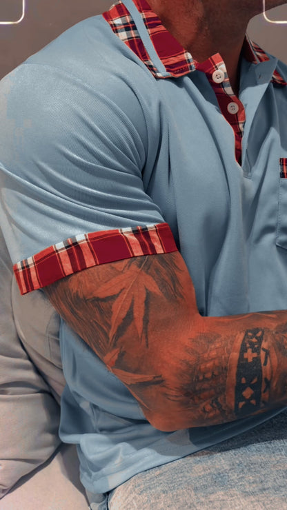 Camiseta Polo Celeste