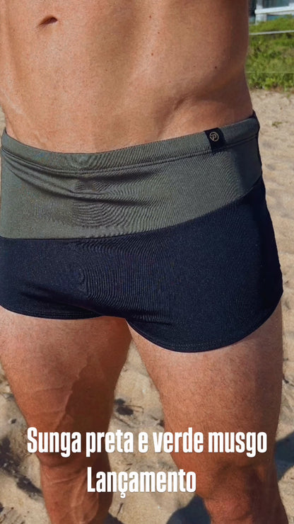 MSunga Praia- Secagem rápida Verde e Preta