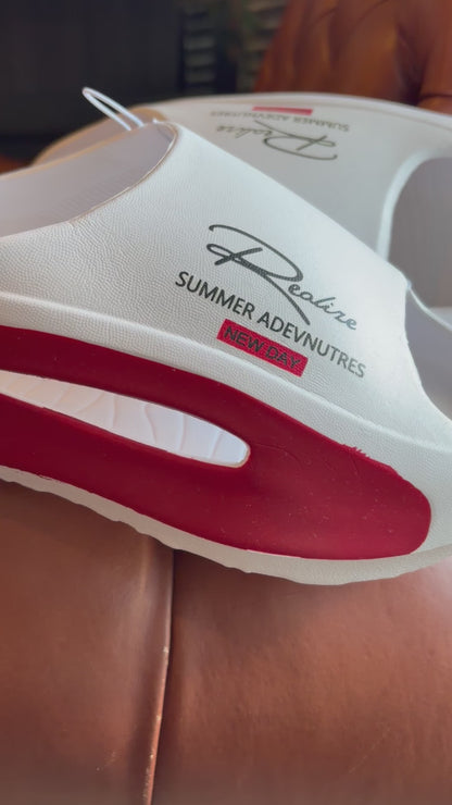 Chinelo Nuvem White Red Super Leve