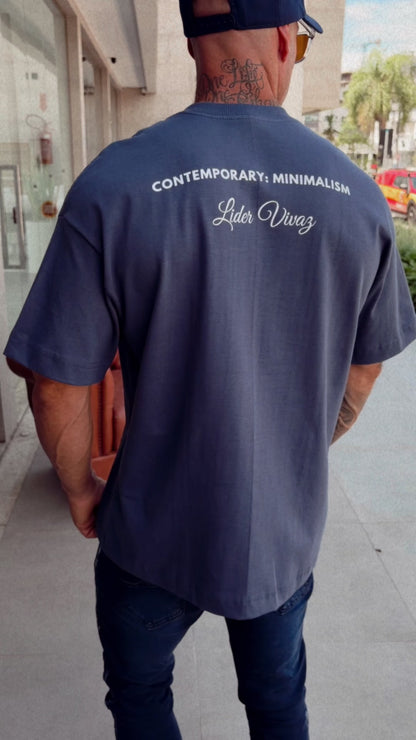 Camiseta Oversized LV Minimalism Blue