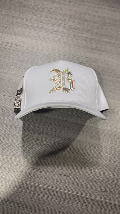 Boné BLCK Branco Tiger Holográfico Dourado