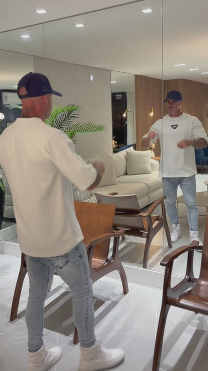 Camiseta Over Águia Textura OFF White