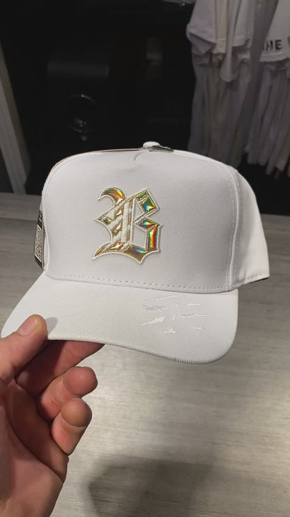 Boné BLCK Branco Tiger Holográfico Dourado