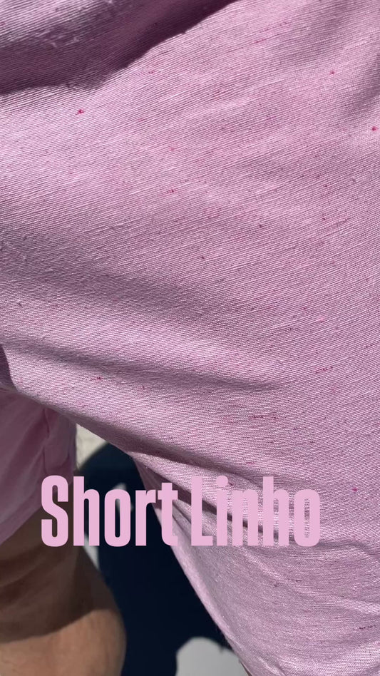 Short Mauricinho Linho Rosa