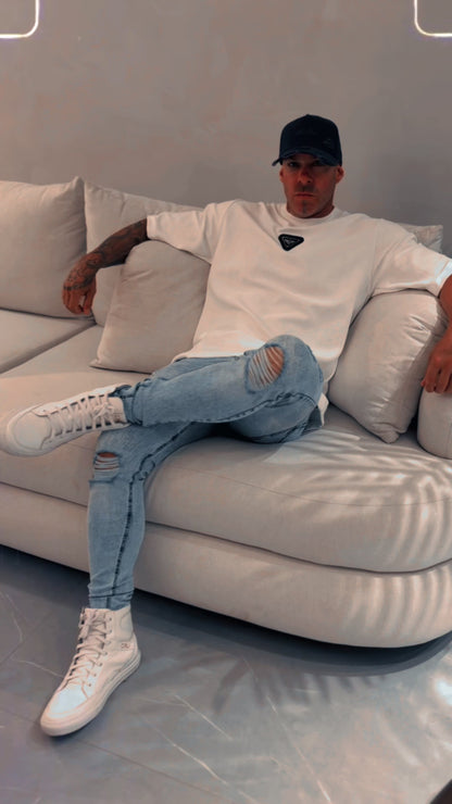 Camiseta Over Águia Textura OFF White